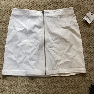 Forever 21 White Zip A-line Mini Skirt